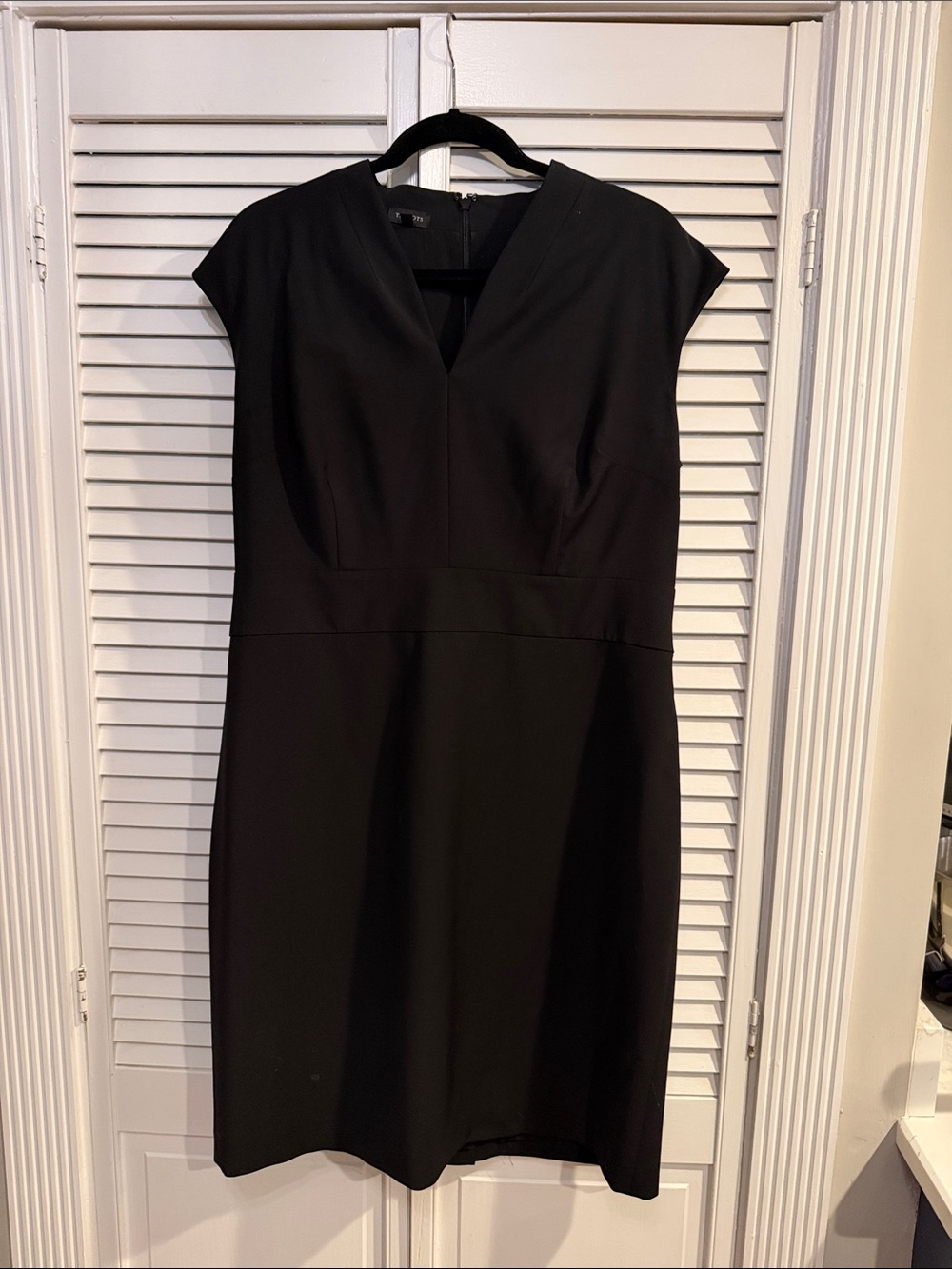 Talbots Classic Black Cap-Sleeve Sheath Dress